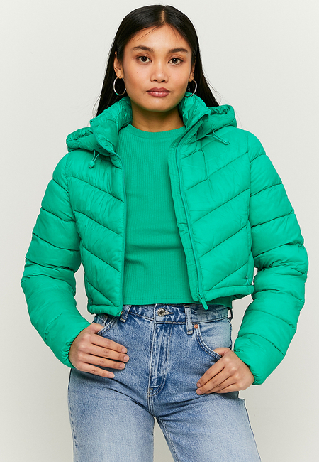 TALLY WEiJL, Grüne Cropped Steppjacke for Women