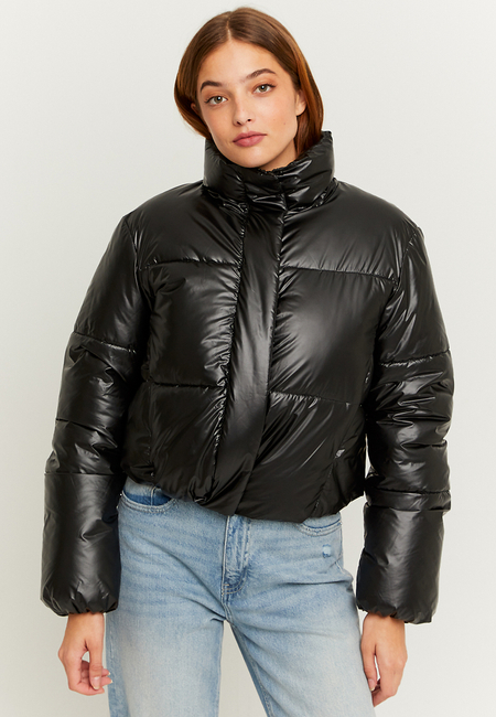 TALLY WEiJL, Schwarze glänzende gefütterte Cropped Jacke for Women