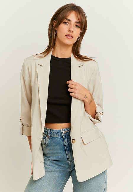 TALLY WEiJL, Beige Lightweight Loose Blazer for Women