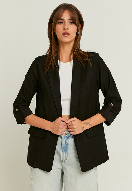 TALLY WEiJL, Blazer Leggero Fit Morbido Nero for Women