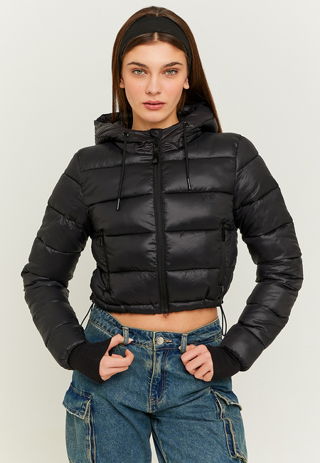 TALLY WEiJL, Schwarze Cropped Varsity Jacke for Women