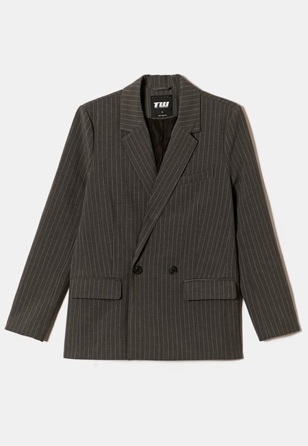 TALLY WEiJL, Black Pinstripe Double Breasted Blazer for Women