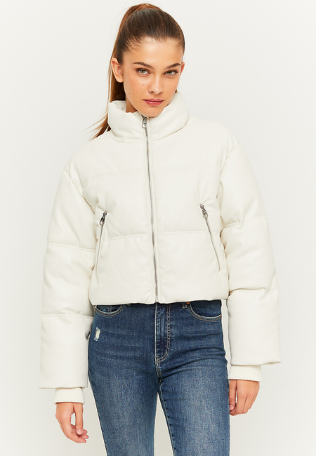 TALLY WEiJL, Weiße Steppjacke aus Kunstleder for Women