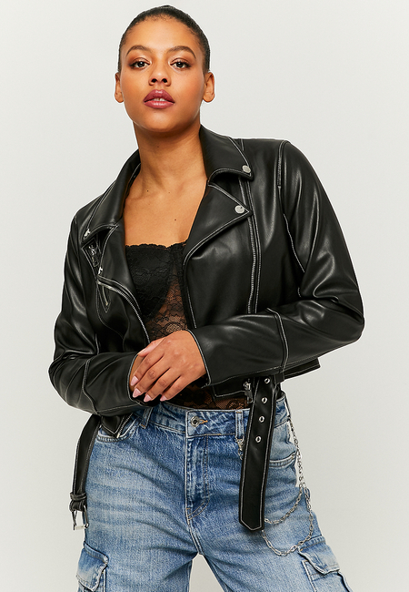 TALLY WEiJL, Μαύρο Biker Jacket από οικολογικό δέρμα for Women