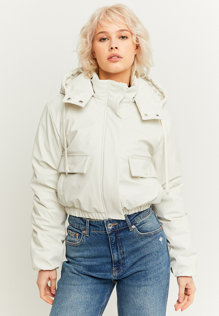 TALLY WEiJL, Cropped wattierte Jacke mit Gummibeschichtung und abnehmbarer Kapuze for Women