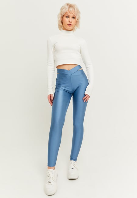 TALLY WEiJL, Blue Shiny-Effect Skinny Leggings for Women