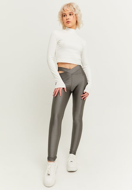 TALLY WEiJL, Grey Shiny-Effect Skinny Leggings for Women