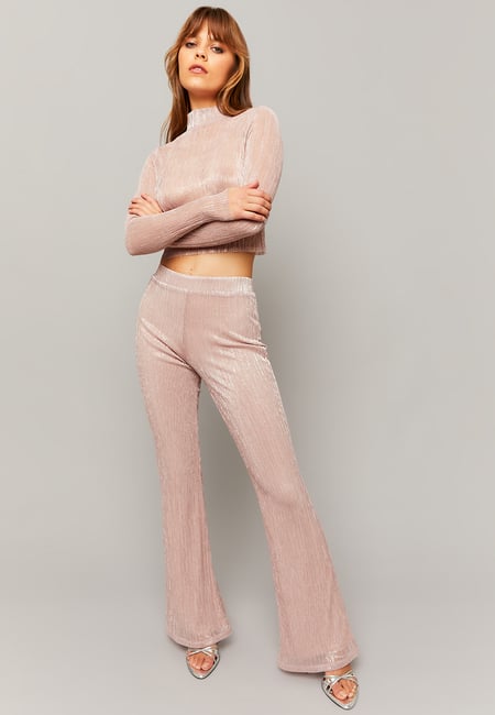 TALLY WEiJL, Legging Flare en Lurex rose transparent for Women