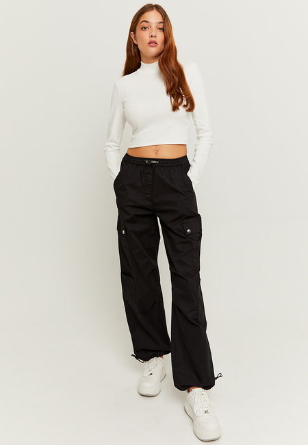 TALLY WEiJL, Black High Waist Parachute Trousers for Women