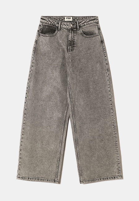 TALLY WEiJL, Grey Skater Jeans with Strass for Women