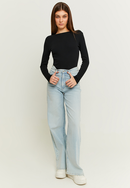 TALLY WEiJL, Jeans Wide Leg A Vita Alta for Women