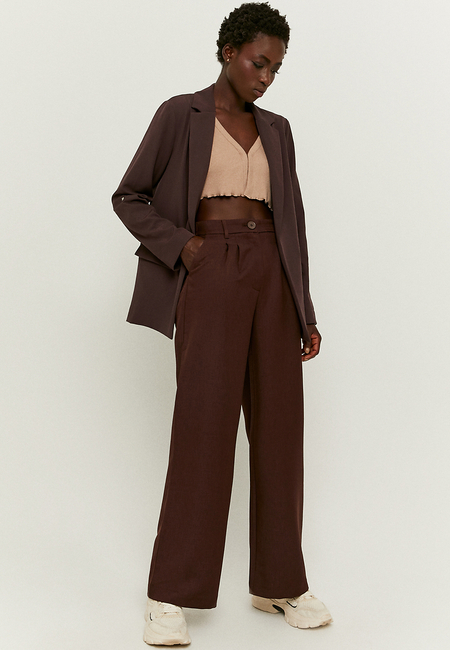 TALLY WEiJL, Brown High Waist Wide Leg Trousers for Women