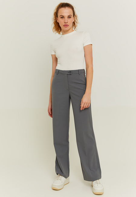 TALLY WEiJL, Grey Loose Straight Leg Trousers for Women