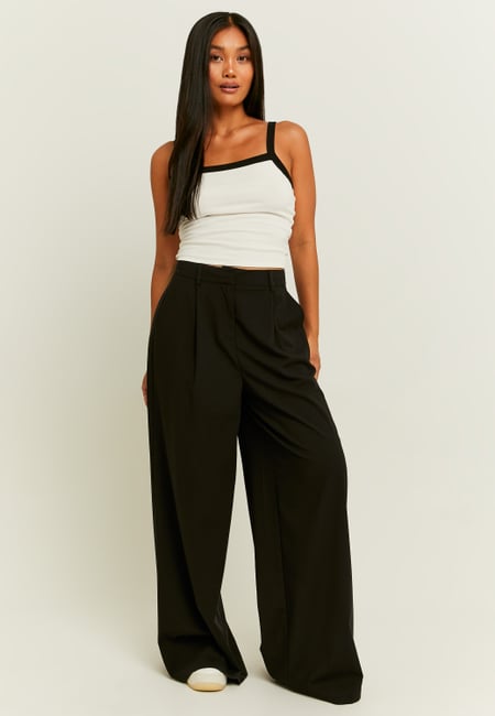 TALLY WEiJL, Black Wide Leg Tailoring Trousers for Women