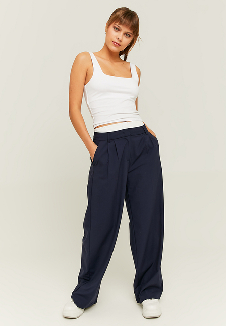 TALLY WEiJL, Blue Mid Waist Loose Trousers for Women