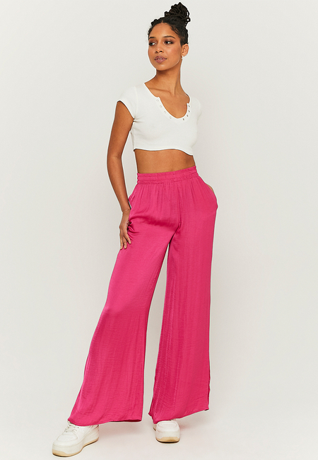 TALLY WEiJL, Ψηλόμεσο Wide Leg Σατέν Παντελόνι for Women