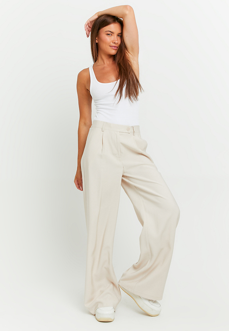 TALLY WEiJL, Pantaloni a Vita Alta Beige for Women