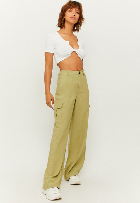 TALLY WEiJL, Grüne High Waist Cargo Trousers for Women