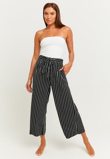 TALLY WEiJL, Pantalon Rayé  Wide Leg avec Taille Élastique for Women