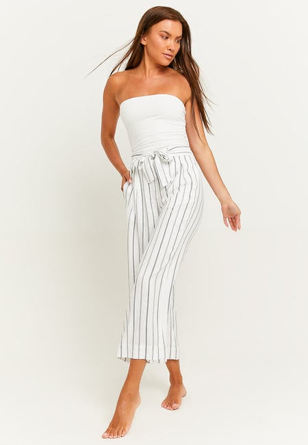 TALLY WEiJL, Pantalon Rayé  Wide Leg avec Taille Élastique for Women