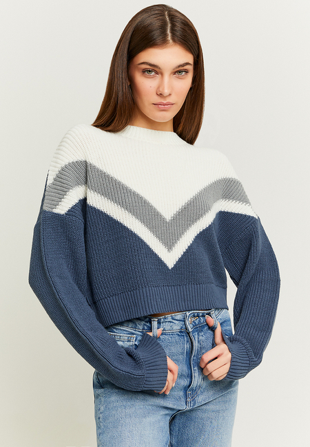 TALLY WEiJL, Loose Cropped Striped Knit Jumper for Women