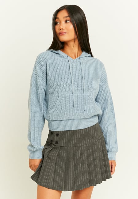 TALLY WEiJL, Blue Hooded Knit Jumper for Women