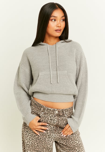 TALLY WEiJL, Grey Hooded Knit Jumper for Women