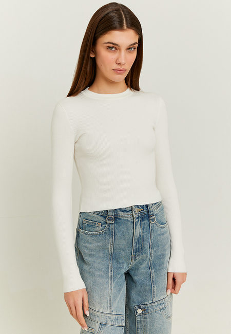 TALLY WEiJL, Weisser Cropped Pullover for Women