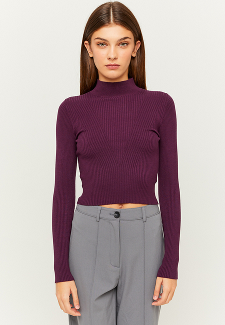 TALLY WEiJL, Burgundy Fitted Knit Jumper for Women