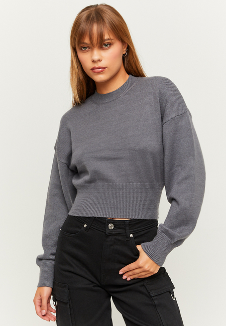 TALLY WEiJL, Grey Loose Cropped Jumper for Women