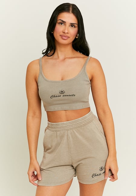 TALLY WEiJL, Grey Printed Sweat Shorts for Women