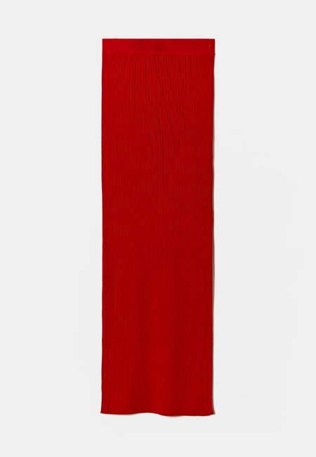 TALLY WEiJL, Red Long Knit Skirt with Slit for Women