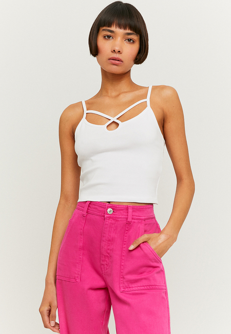 TALLY WEiJL, Biały Crop top z wycięciem for Women