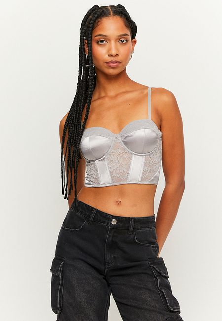Lace Up Cropped Corset Top