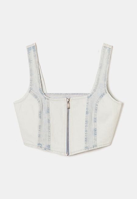 TALLY WEiJL, Zweifarbiges Bralette aus Denim for Women