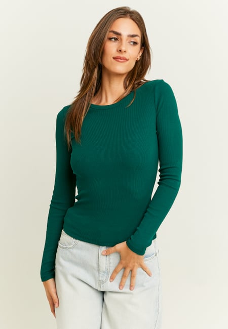 TALLY WEiJL, Green Basic T-Shirt for Women