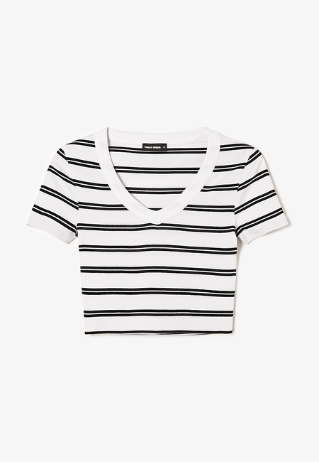 TALLY WEiJL, Ριγέ Cropped T-shirt for Women