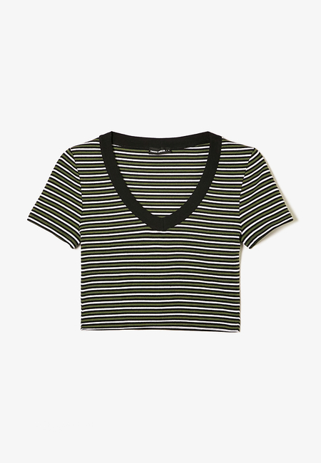 TALLY WEiJL, Ριγέ Cropped T-shirt for Women