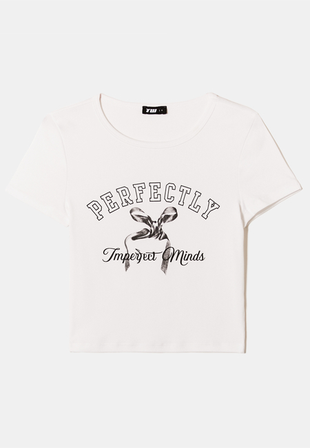 TALLY WEiJL, White Printed T-Shirt for Women