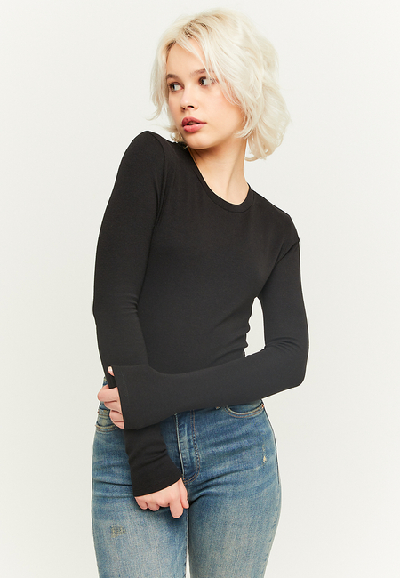 TALLY WEiJL, Black Long Sleeves T-Shirt for Women