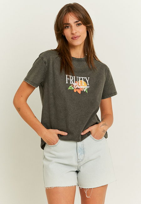 TALLY WEiJL, Graues Oversize T-Shirt mit Print for Women