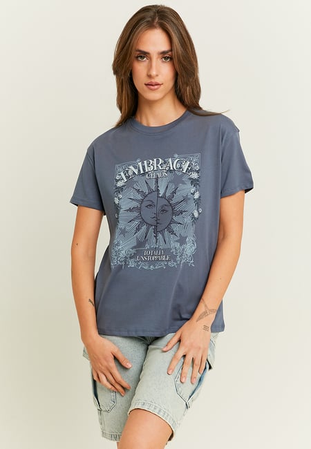 TALLY WEiJL, Blue Printed T-Shirt for Women