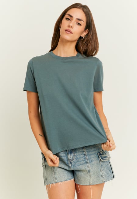 TALLY WEiJL, Blaues Basic-T-Shirt for Women