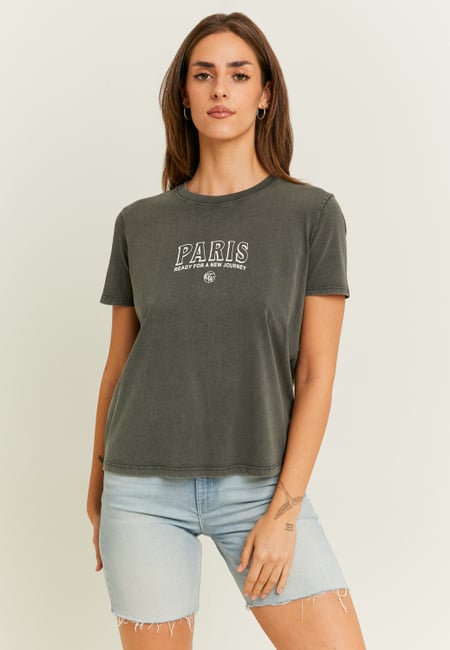 TALLY WEiJL, Grey Printed T-Shirt for Women