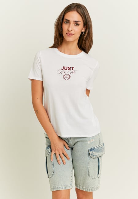 TALLY WEiJL, White Printed T-Shirt for Women