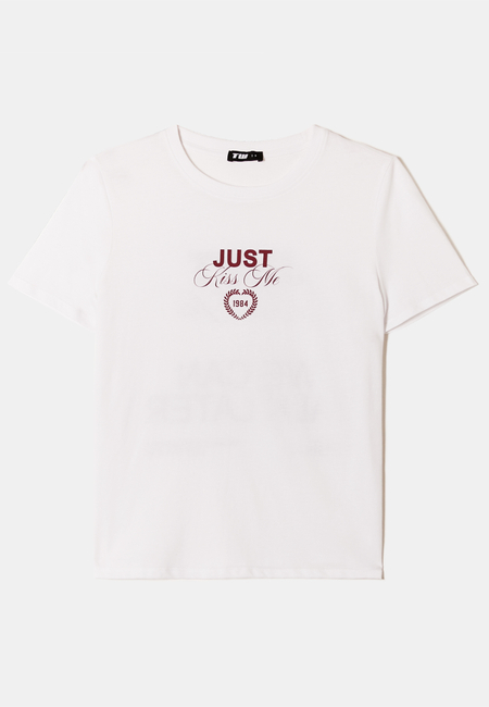 TALLY WEiJL, White Printed T-Shirt for Women