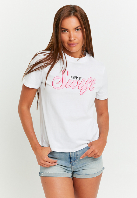 TALLY WEiJL, White Printed Regular T-shirt for Women