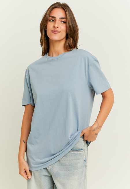 TALLY WEiJL, T-Shirt Bleu Basique Oversize for Women