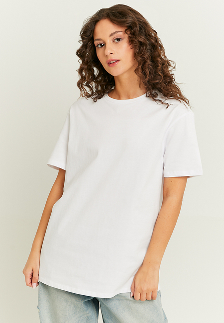 TALLY WEiJL, Weisses Oversized Basic T-Shirt for Women