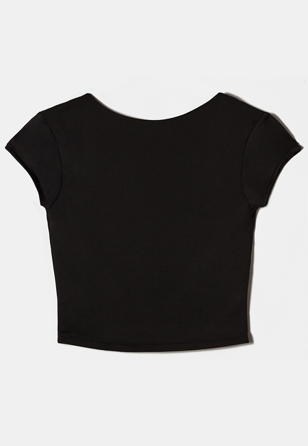 TALLY WEiJL, Black Basic Top with Back Opening for Women